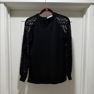 MIHOLL Chic Black Lace Sleeve Blouse